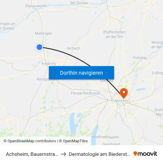 Achsheim, Bauernstraße to Dermatologie am Biederstein map