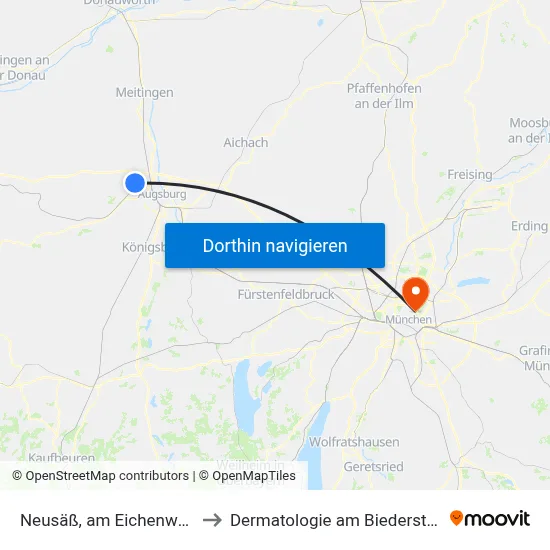 Neusäß, am Eichenwald to Dermatologie am Biederstein map