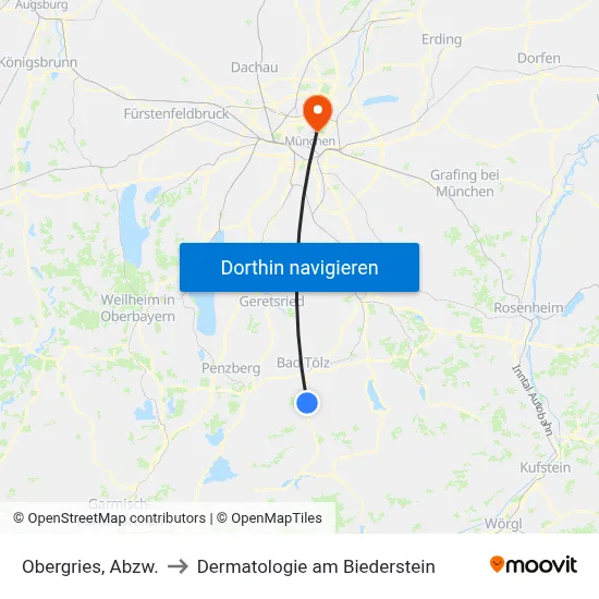 Obergries, Abzw. to Dermatologie am Biederstein map
