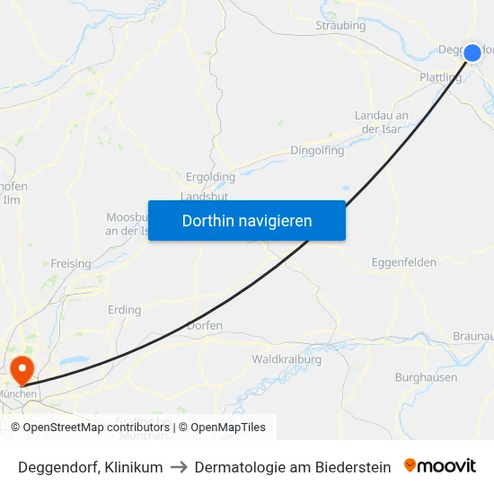 Deggendorf, Klinikum to Dermatologie am Biederstein map