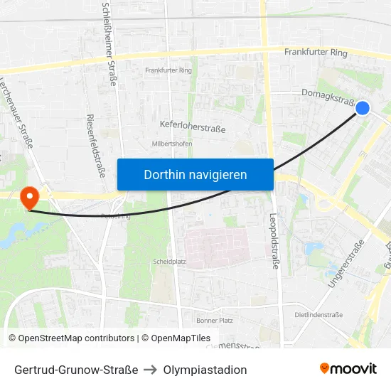 Gertrud-Grunow-Straße to Olympiastadion map