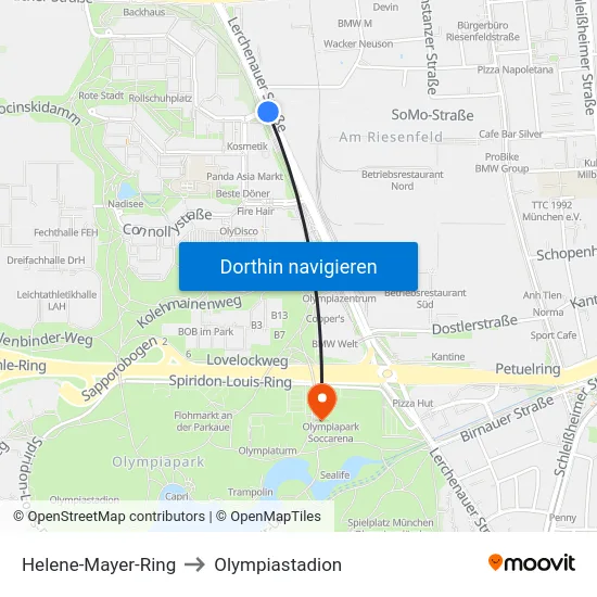 Helene-Mayer-Ring to Olympiastadion map