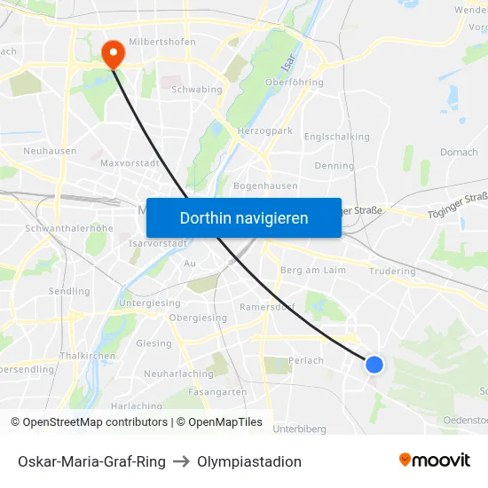 Oskar-Maria-Graf-Ring to Olympiastadion map