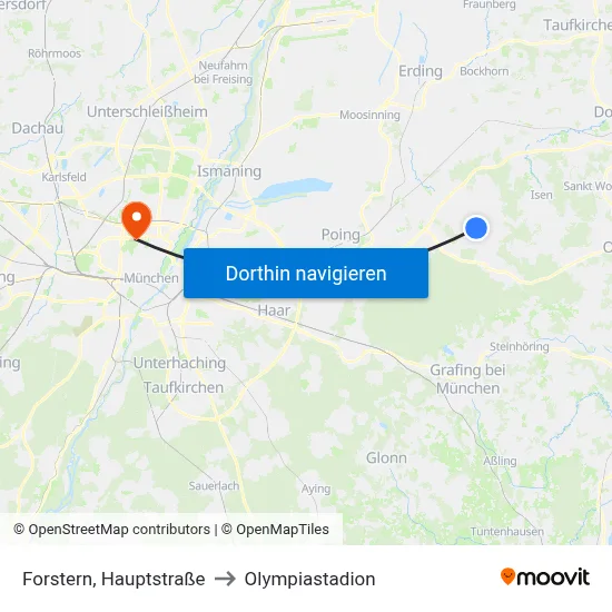 Forstern, Hauptstraße to Olympiastadion map