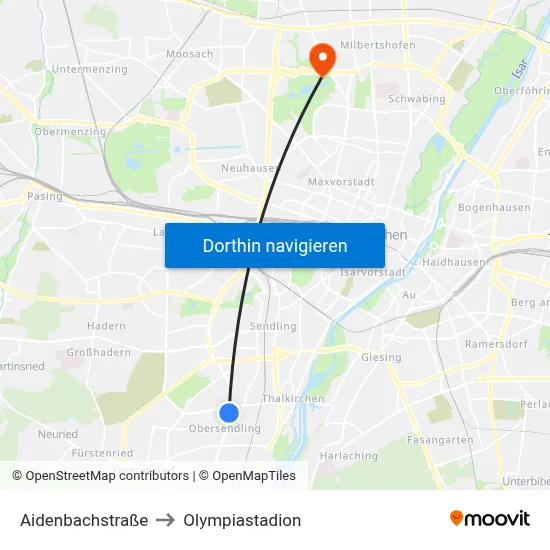 Aidenbachstraße to Olympiastadion map