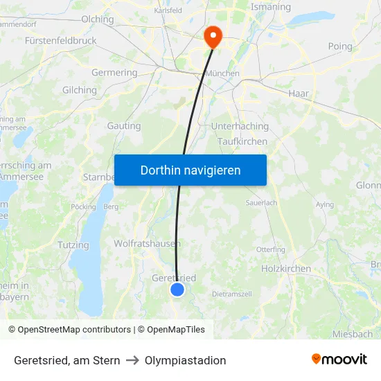 Geretsried, am Stern to Olympiastadion map