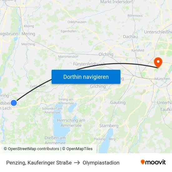 Penzing, Kauferinger Straße to Olympiastadion map