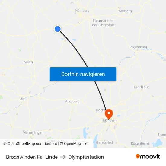 Brodswinden Fa. Linde to Olympiastadion map