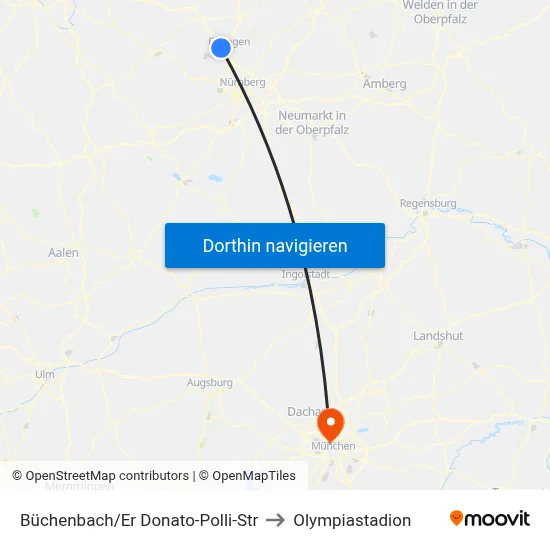 Büchenbach/Er Donato-Polli-Str to Olympiastadion map