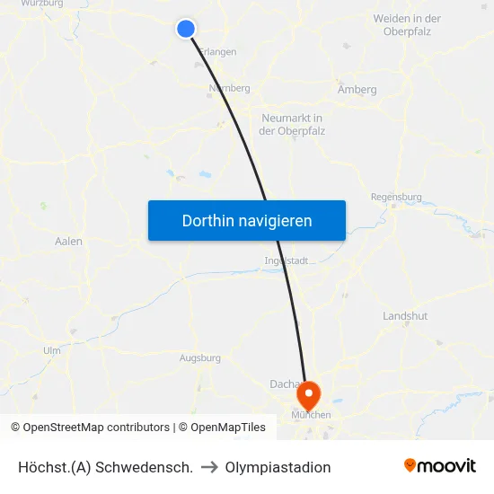 Höchst.(A) Schwedensch. to Olympiastadion map