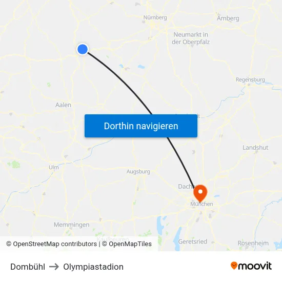 Dombühl to Olympiastadion map