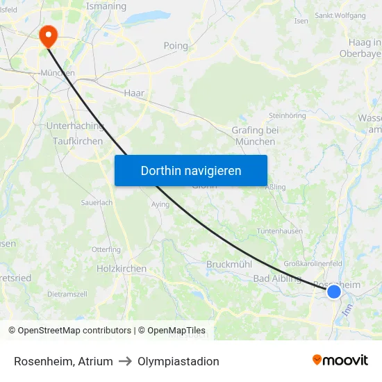 Rosenheim, Atrium to Olympiastadion map