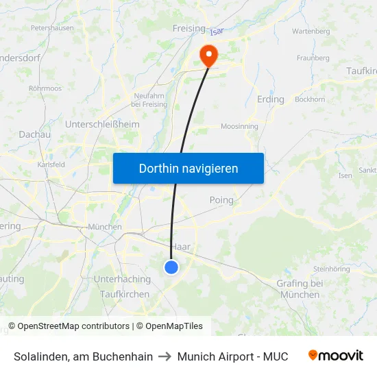 Solalinden, am Buchenhain to Munich Airport - MUC map