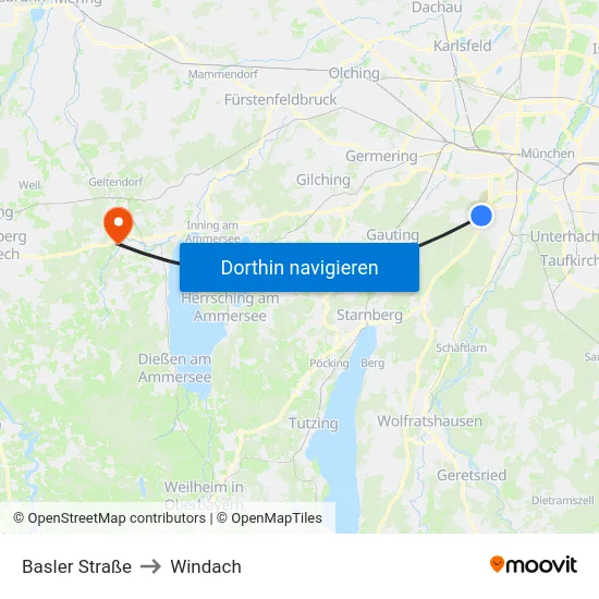 Basler Straße to Windach map