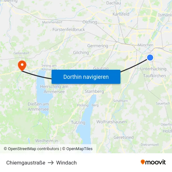 Chiemgaustraße to Windach map
