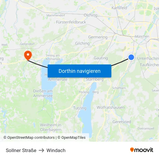 Sollner Straße to Windach map