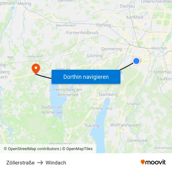 Zöllerstraße to Windach map