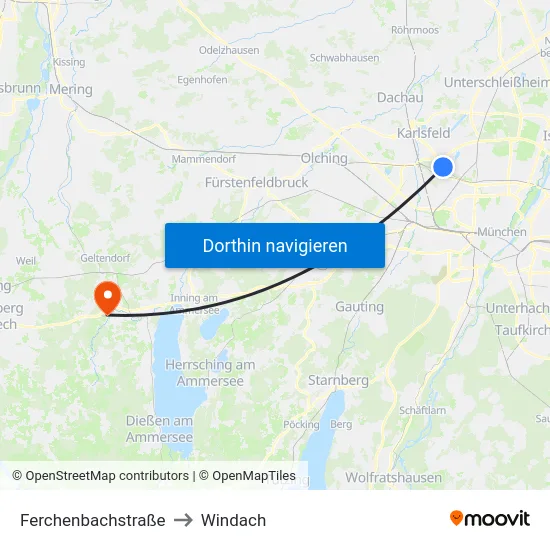Ferchenbachstraße to Windach map