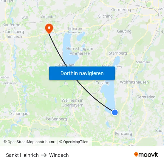 Sankt Heinrich to Windach map