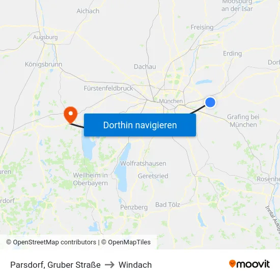 Parsdorf, Gruber Straße to Windach map