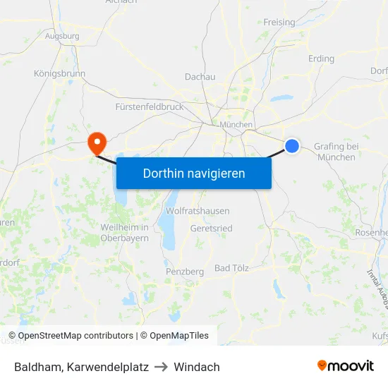 Baldham, Karwendelplatz to Windach map