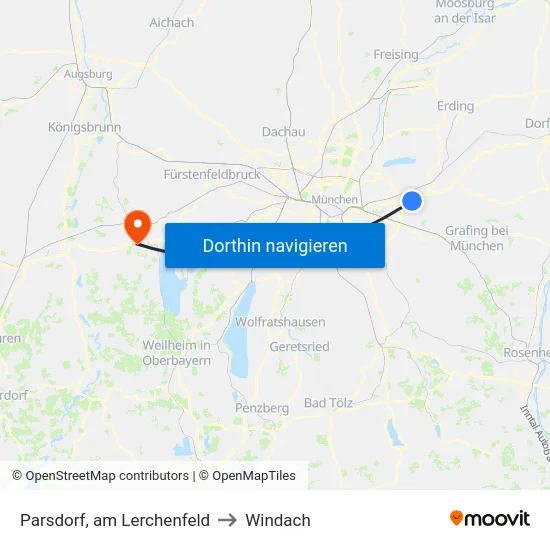 Parsdorf, am Lerchenfeld to Windach map