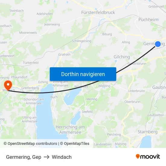 Germering, Gep to Windach map