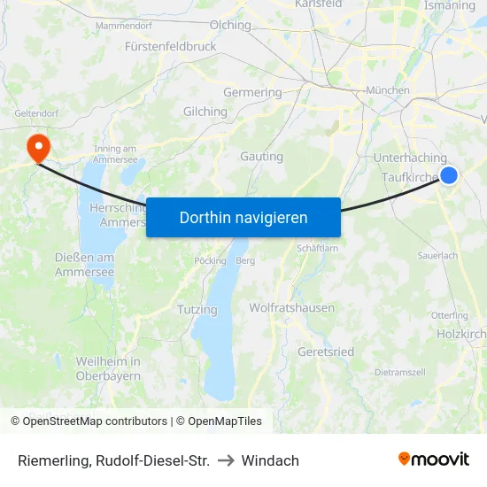 Riemerling, Rudolf-Diesel-Str. to Windach map