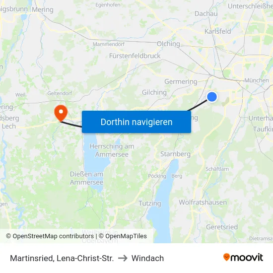 Martinsried, Lena-Christ-Str. to Windach map