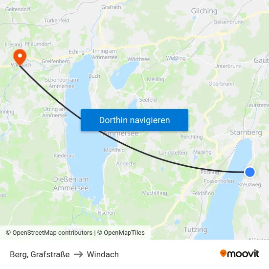 Berg, Grafstraße to Windach map