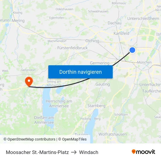 Moosacher St.-Martins-Platz to Windach map