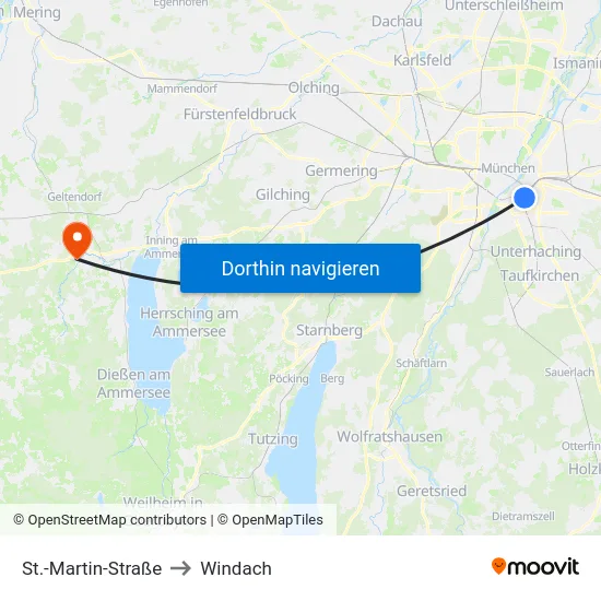 St.-Martin-Straße to Windach map