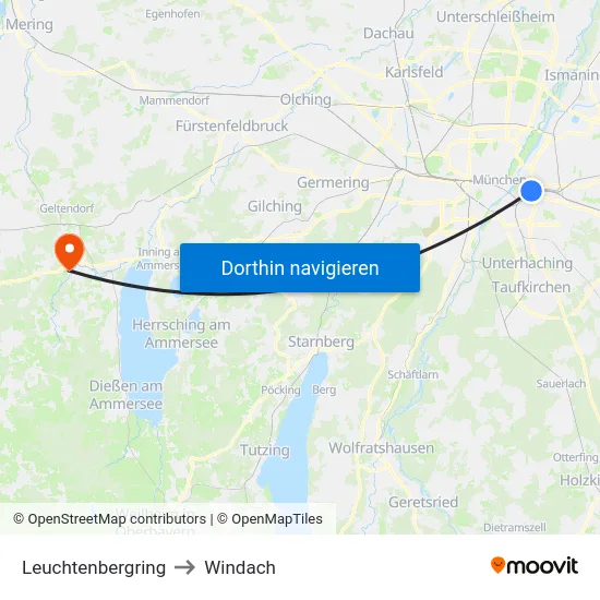 Leuchtenbergring to Windach map