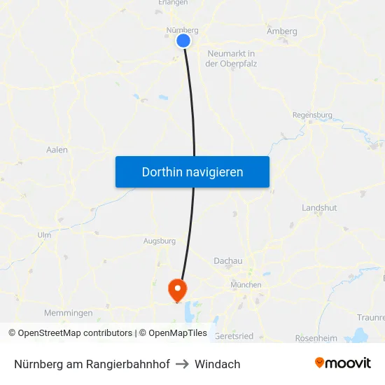 Nürnberg am Rangierbahnhof to Windach map