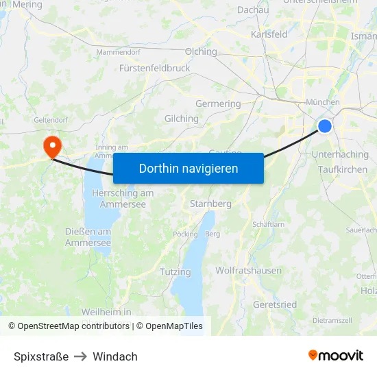 Spixstraße to Windach map