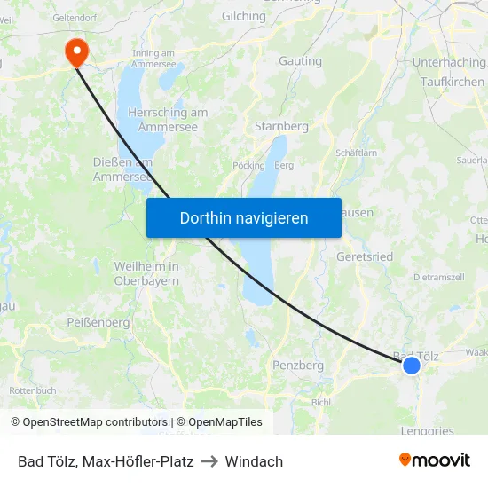 Bad Tölz, Max-Höfler-Platz to Windach map