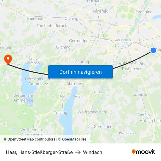 Haar, Hans-Stießberger-Straße to Windach map