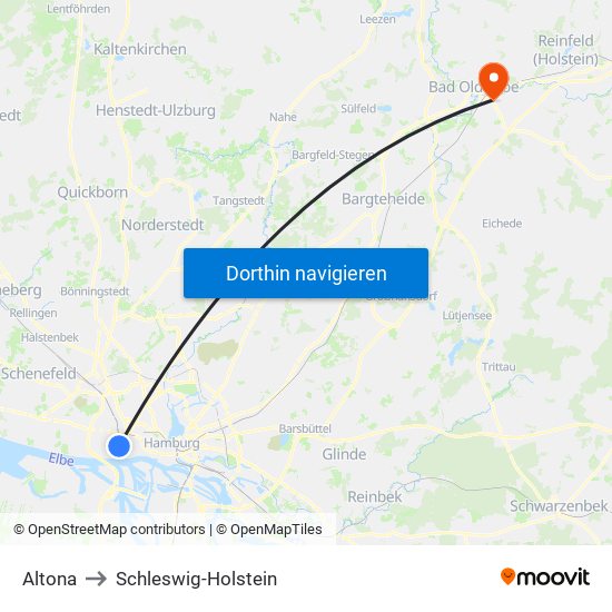 Altona to Schleswig-Holstein map