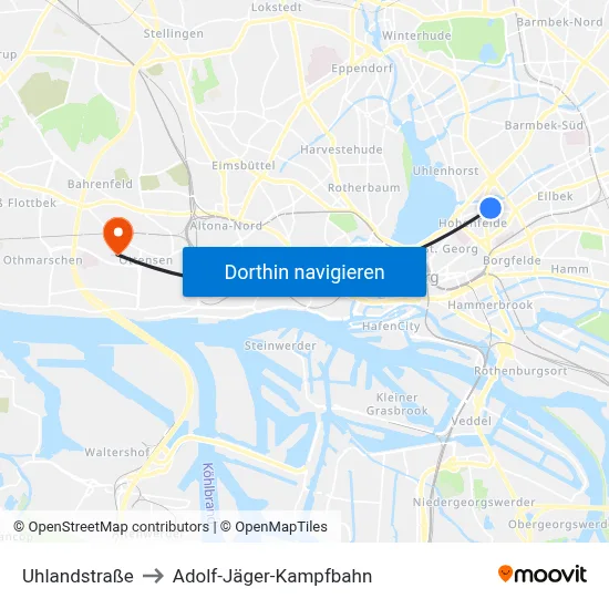 Uhlandstraße to Adolf-Jäger-Kampfbahn map