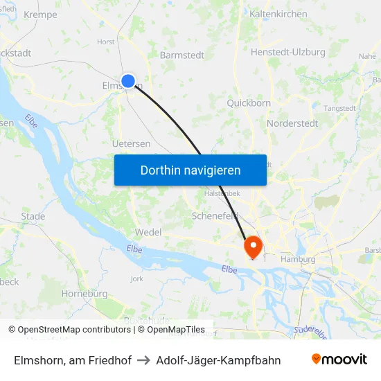 Elmshorn, am Friedhof to Adolf-Jäger-Kampfbahn map