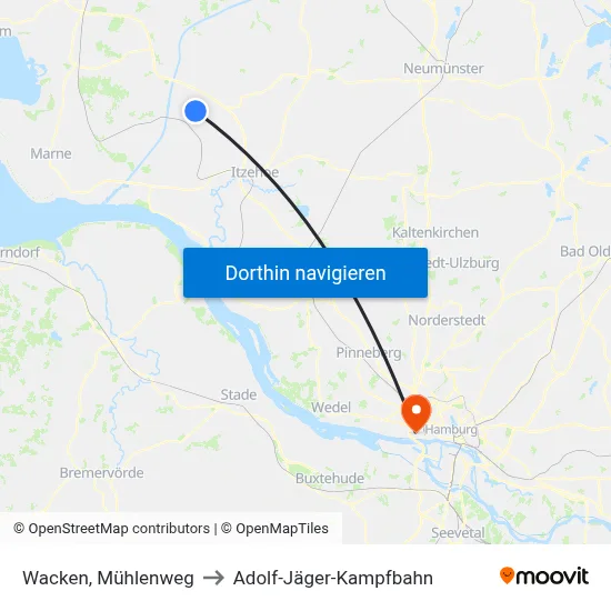 Wacken, Mühlenweg to Adolf-Jäger-Kampfbahn map