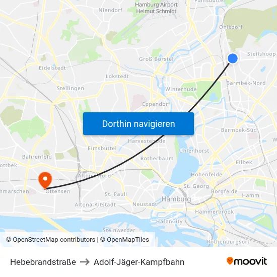 Hebebrandstraße to Adolf-Jäger-Kampfbahn map