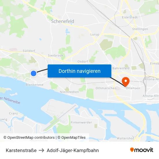 Karstenstraße to Adolf-Jäger-Kampfbahn map