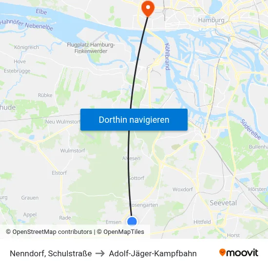Nenndorf, Schulstraße to Adolf-Jäger-Kampfbahn map
