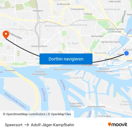Speersort to Adolf-Jäger-Kampfbahn map