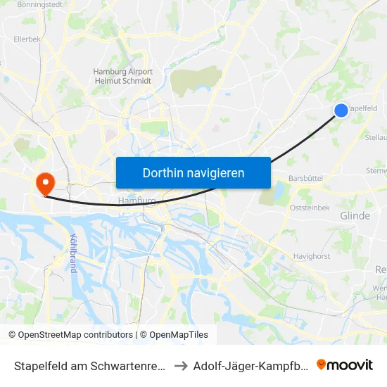 Stapelfeld am Schwartenreeten to Adolf-Jäger-Kampfbahn map