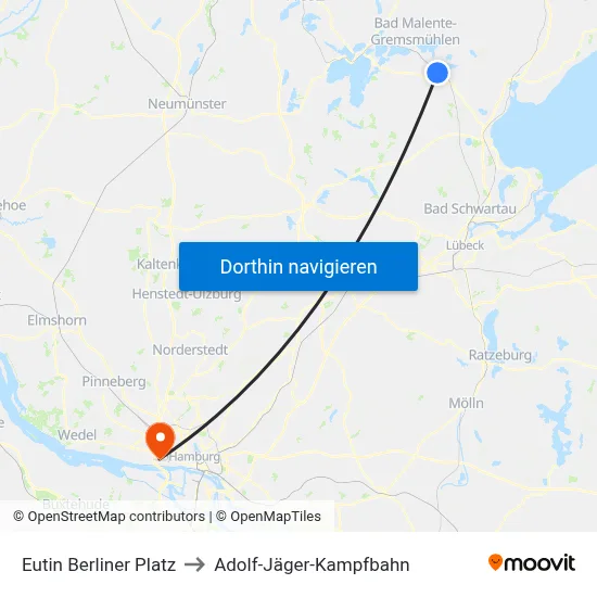 Eutin Berliner Platz to Adolf-Jäger-Kampfbahn map