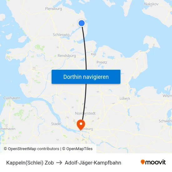 Kappeln(Schlei) Zob to Adolf-Jäger-Kampfbahn map