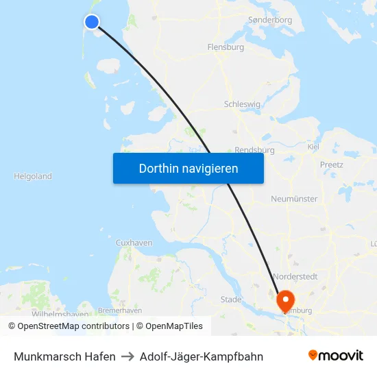 Munkmarsch Hafen to Adolf-Jäger-Kampfbahn map