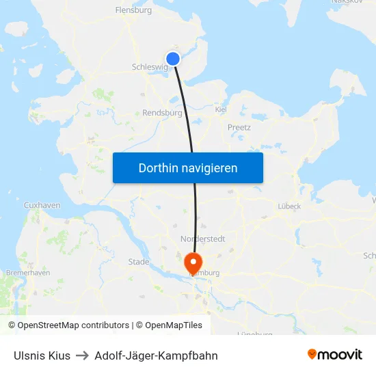 Ulsnis Kius to Adolf-Jäger-Kampfbahn map